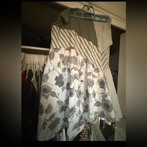 Multi Patterned Grey & White Skirt.